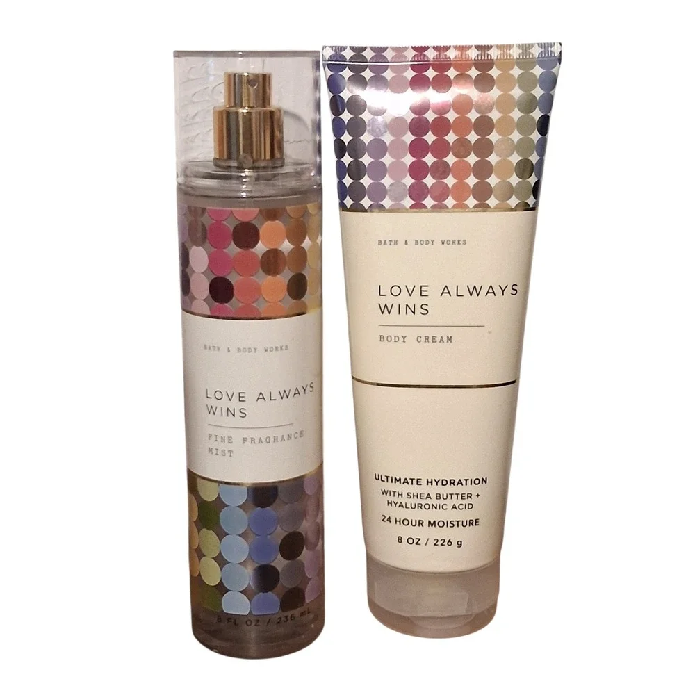 Bath & Body Works Seasonal Retired Love Always Wins 2pcs Bundle Mist & Cream